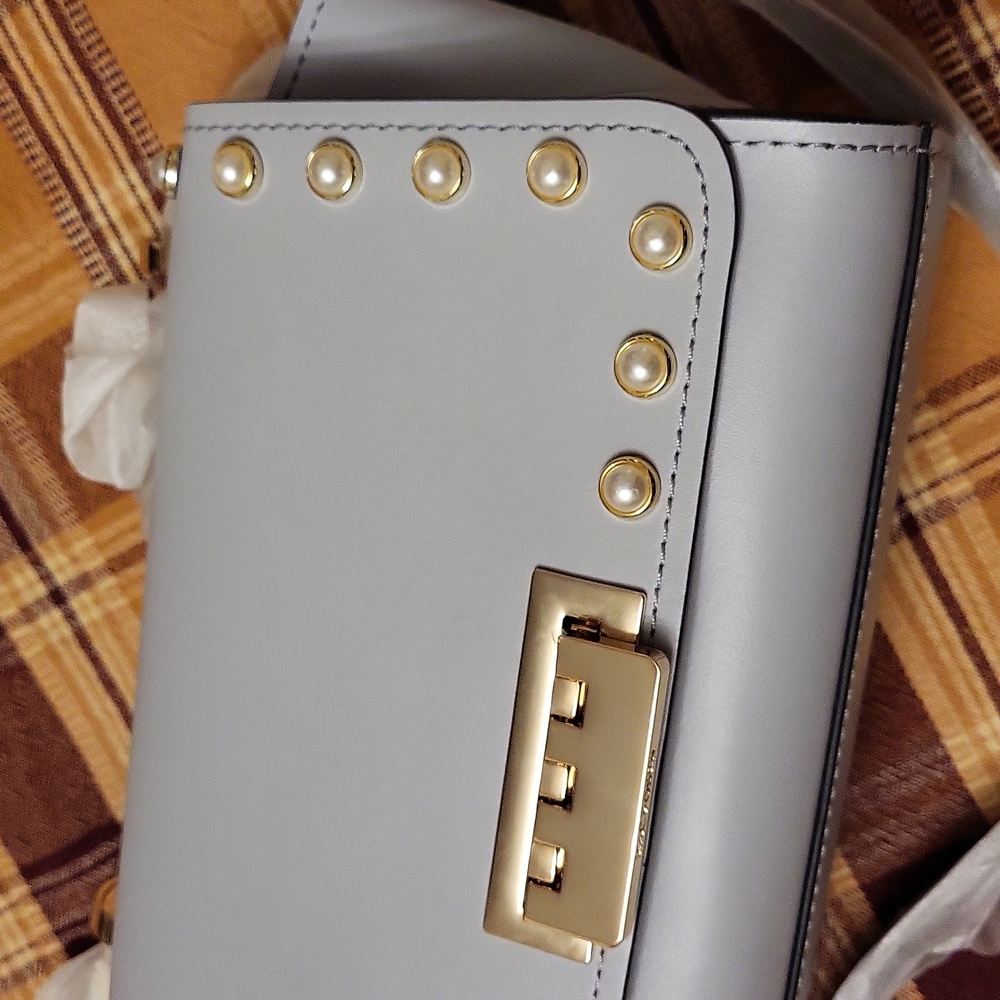 Zac Zac Posen Eartha small chain bag, light grey color ( dolphin) Nwt - Picture 7 of 12